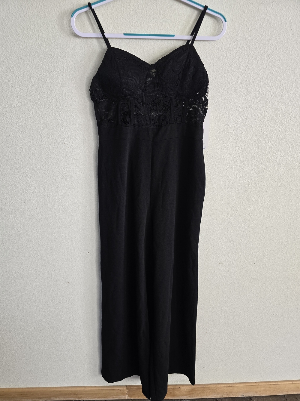 Almost Famous Black Lace Bust Jumpsuit